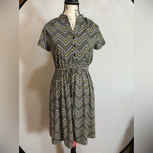 Green and Blue Raglan Short Sleeve Midi Dress